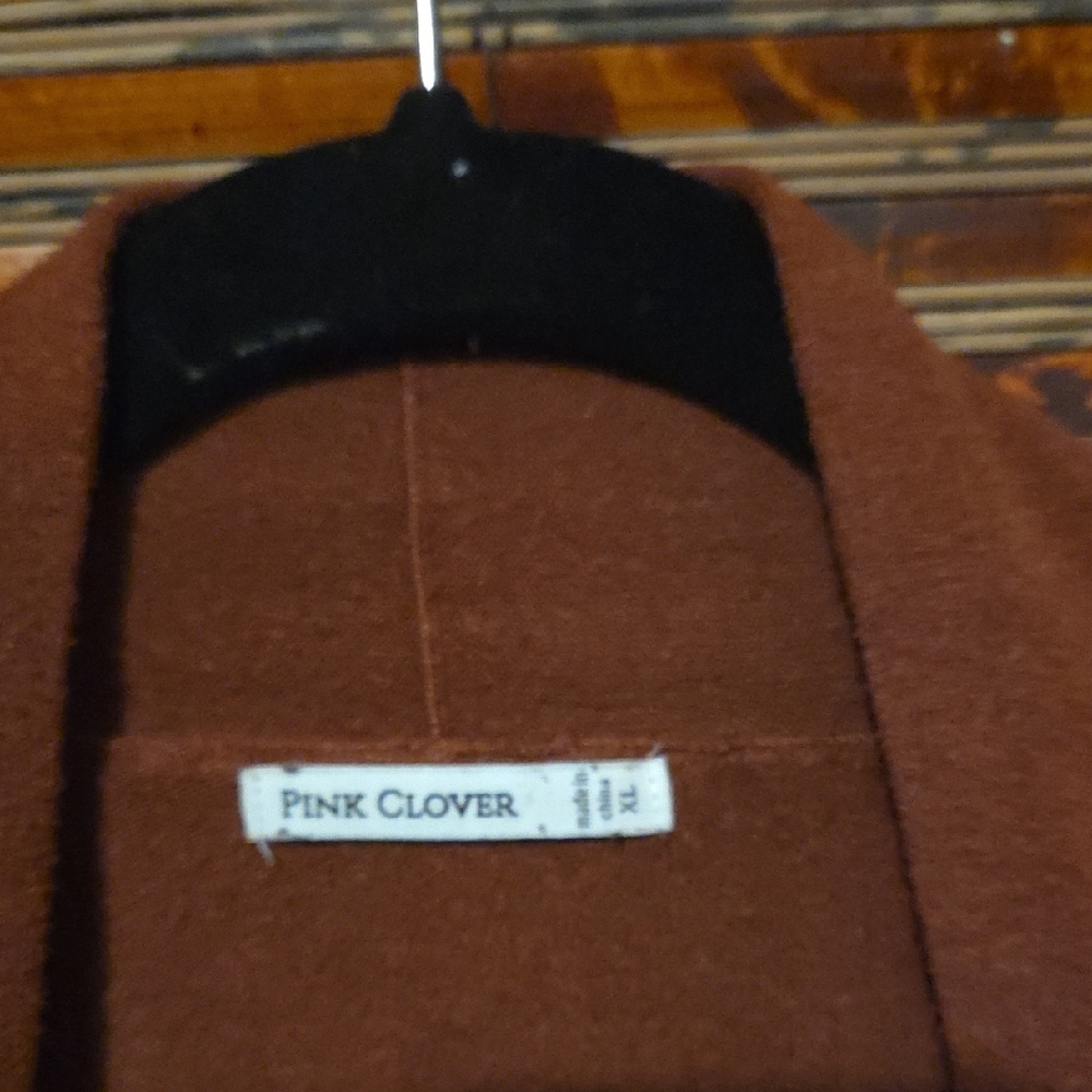 Pink Clover Rust Open Front Cardigan - Picture 2 of 3